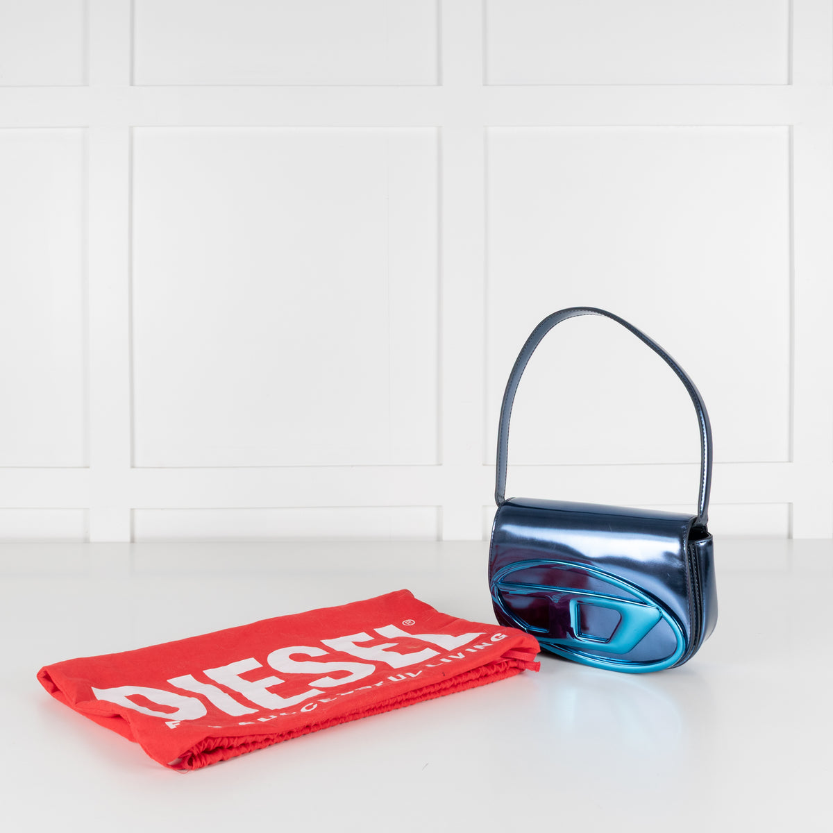 Diesel 1DR Metallic Blue Shoulder Bag
