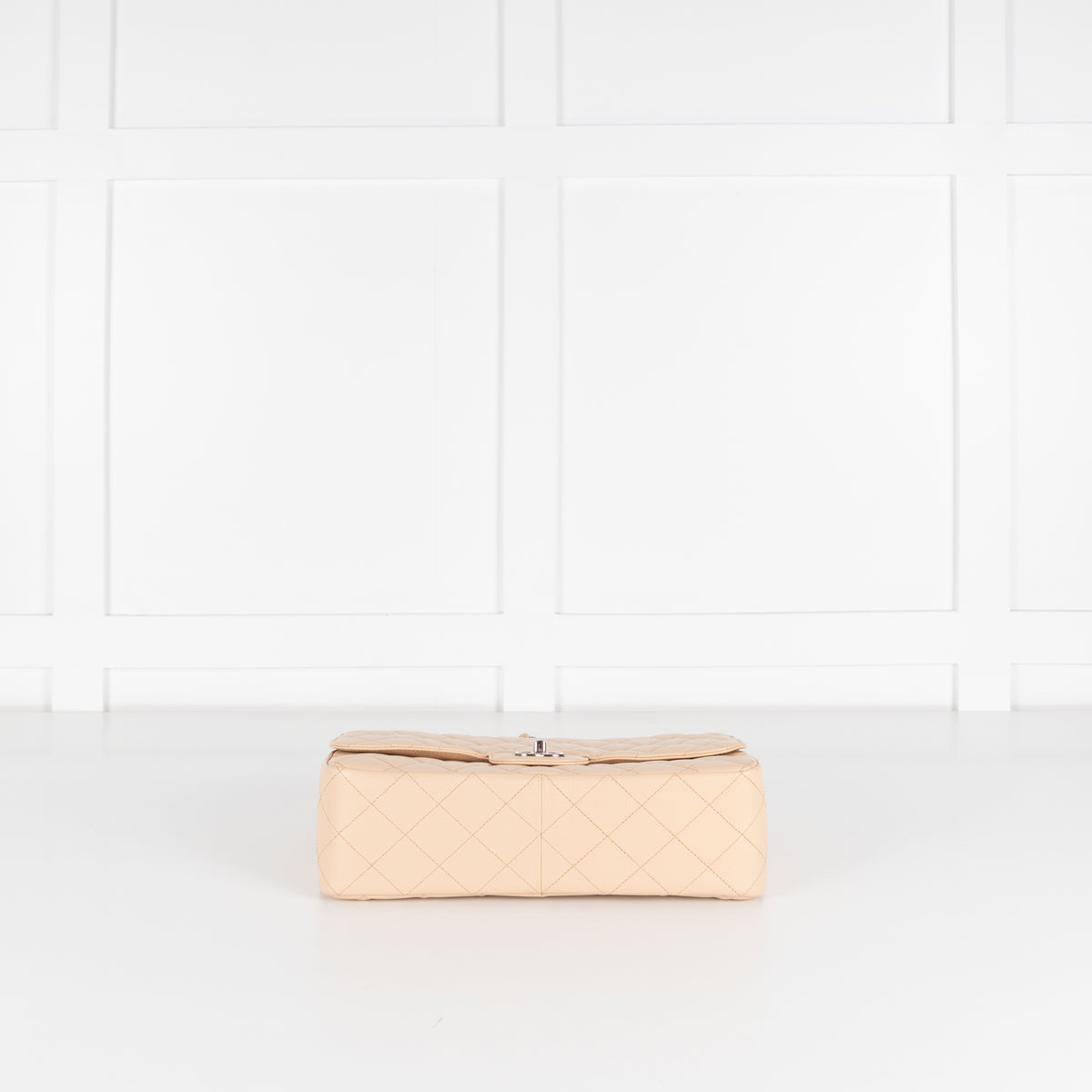 Chanel Beige Matelasse Caviar Jumbo Single Flap Bag