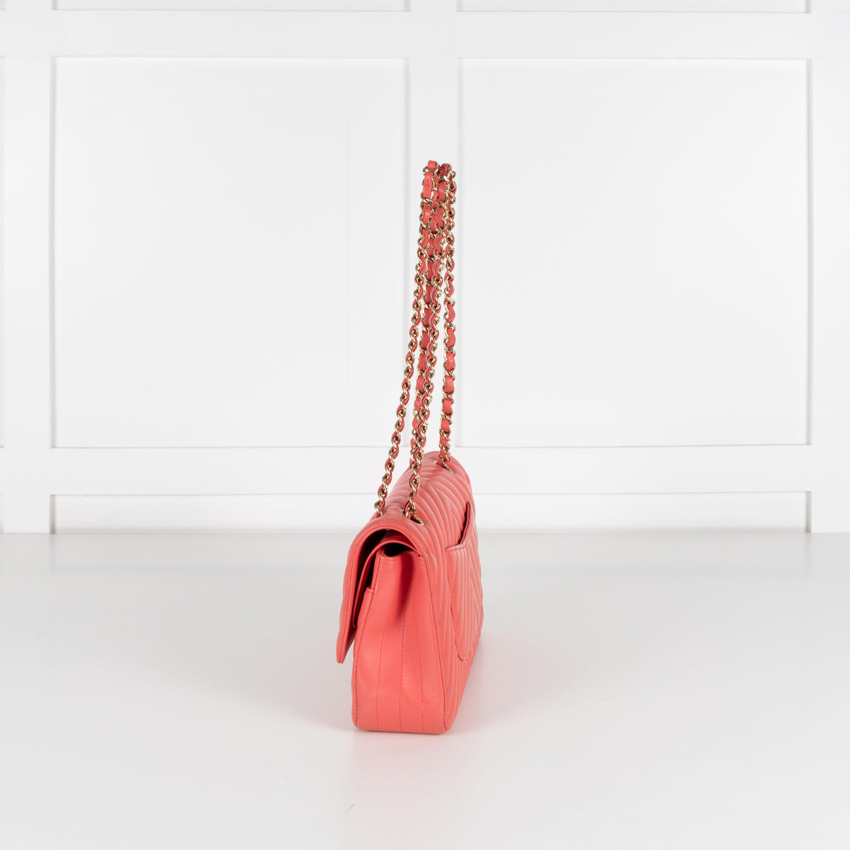 Chanel Coral Chevron Lambskin bag series 27