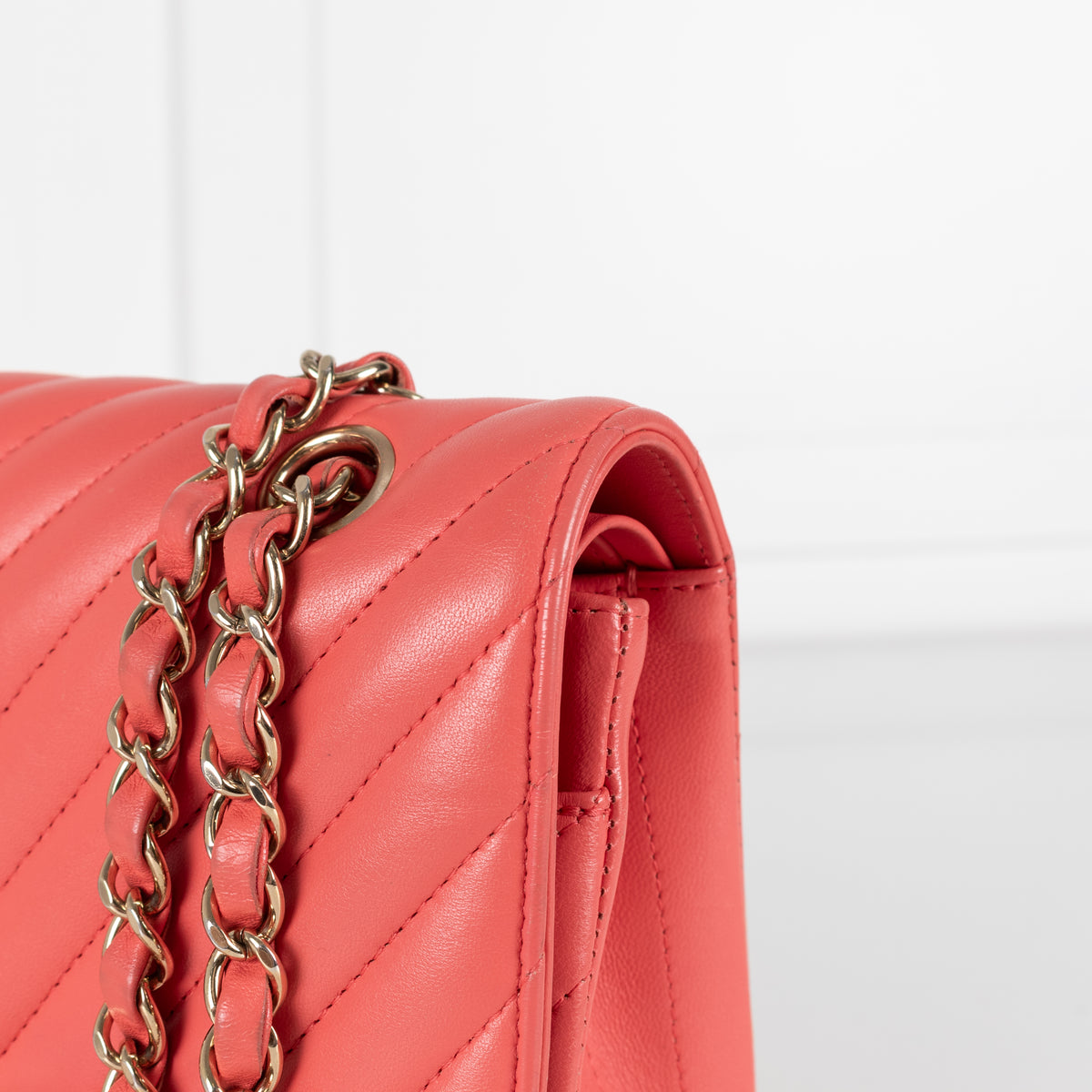 Chanel Coral Chevron Lambskin bag series 27
