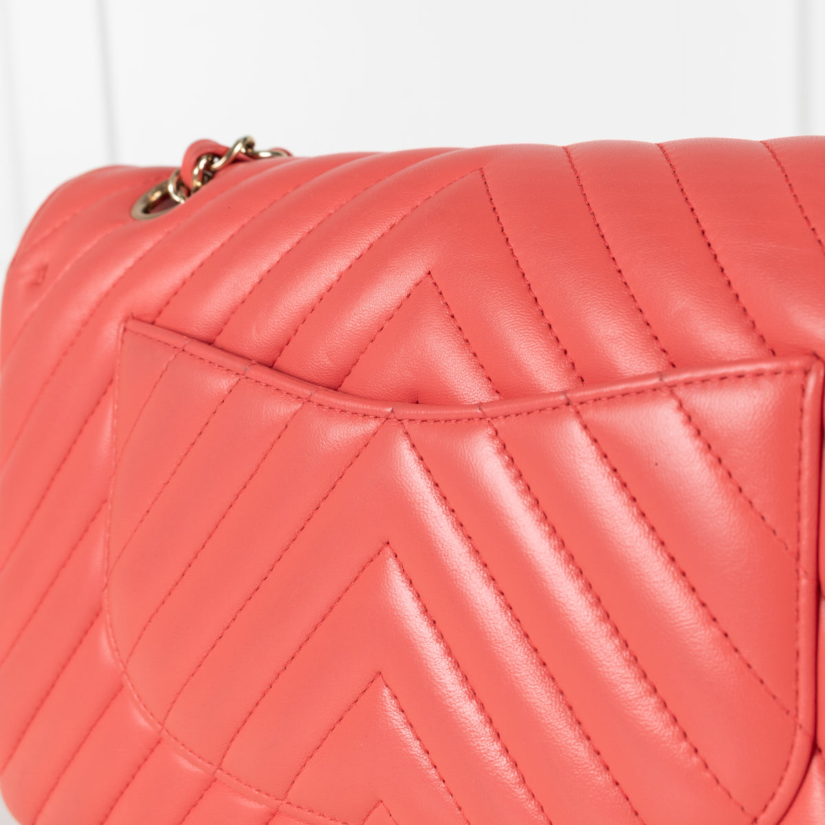 Chanel Coral Chevron Lambskin bag series 27