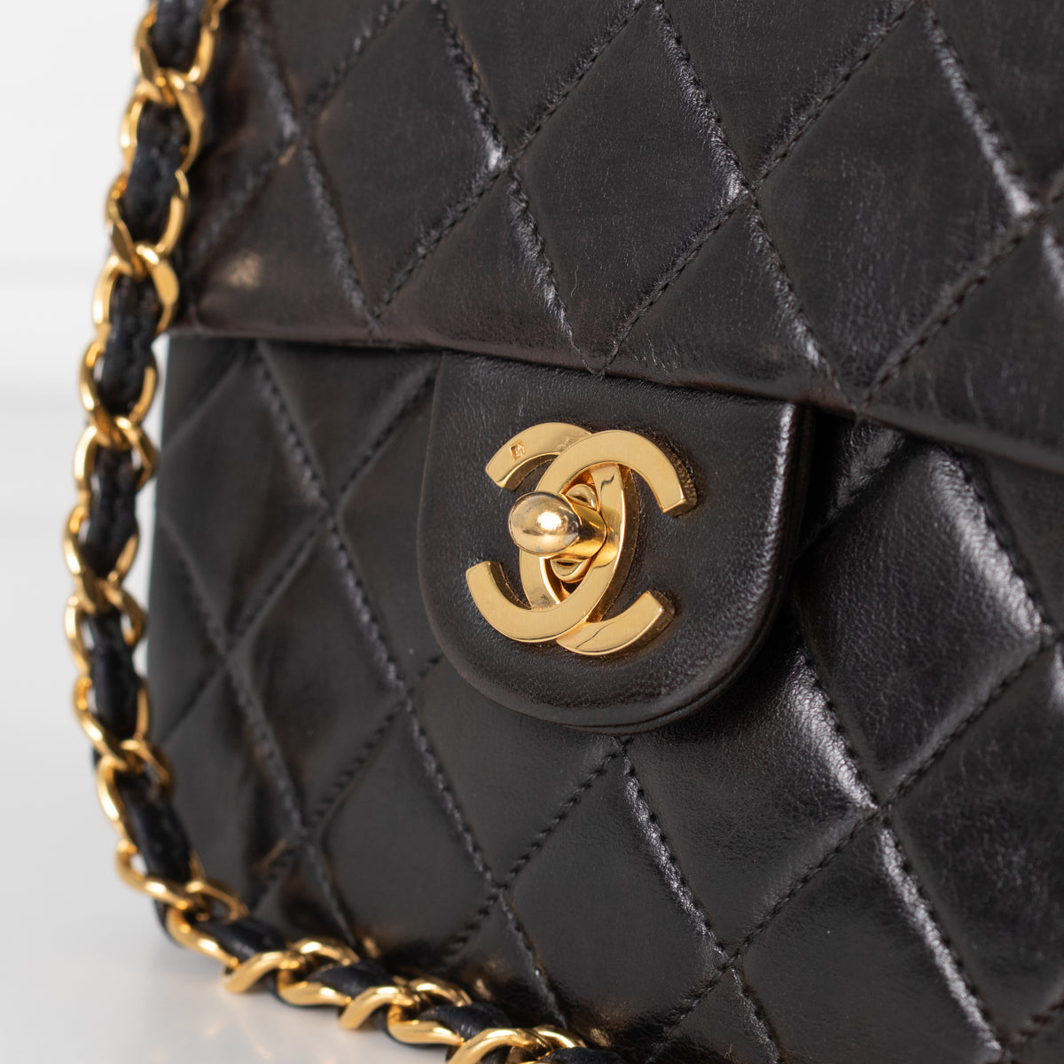 Chanel Vintage Mini Square Quilted Lambskin Flap Bag Series 5