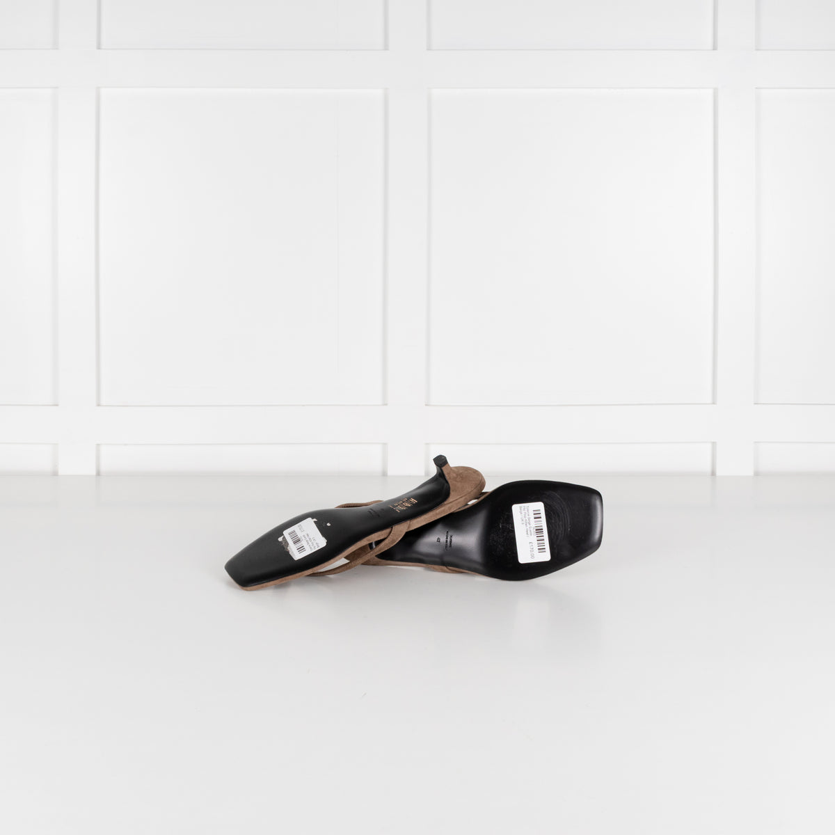 Toteme Beige Suede Flip Flop Kitten Heel