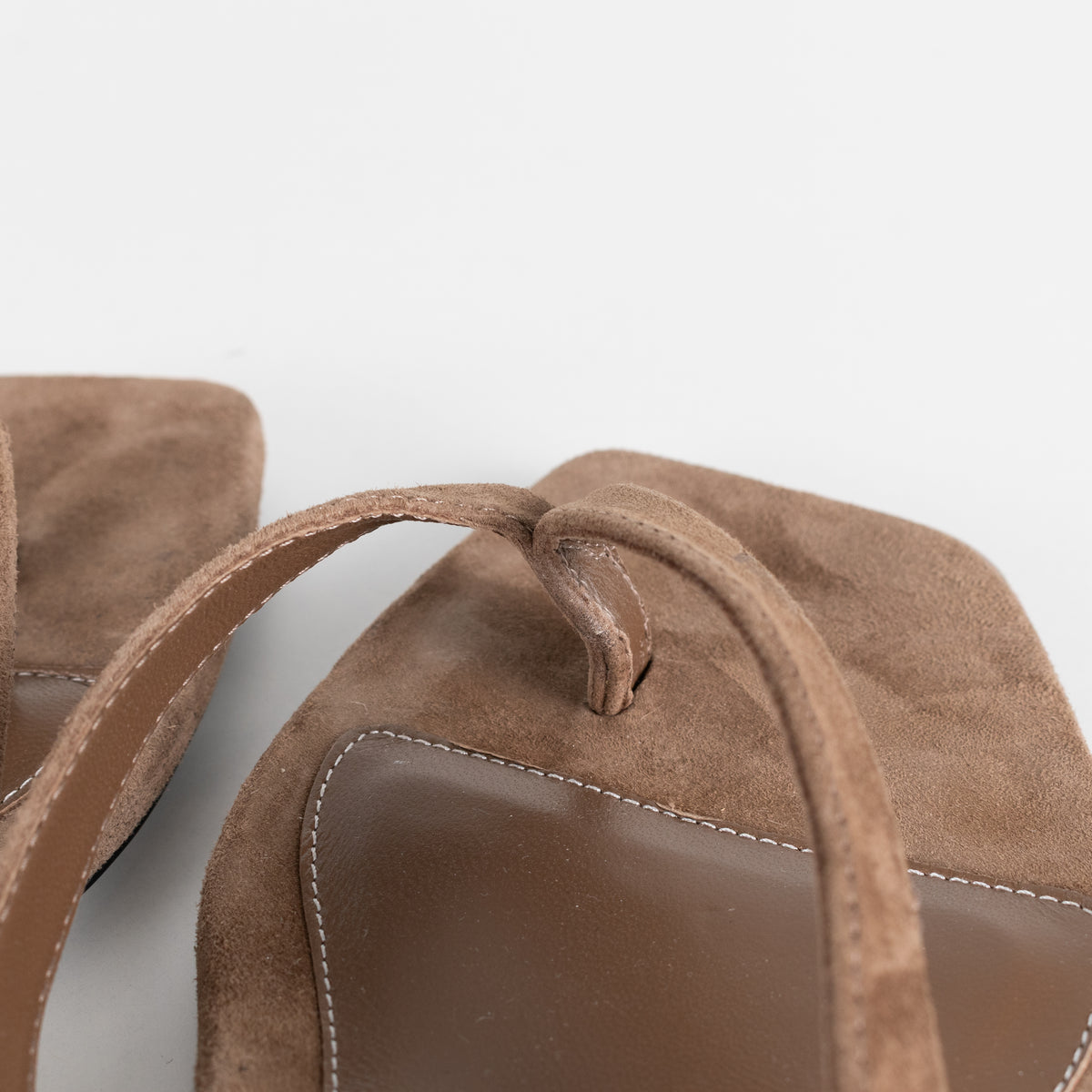 Toteme Beige Suede Flip Flop Kitten Heel