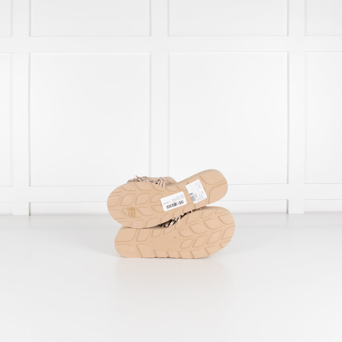 Gianvito Rossi Beige Suede Tassle Mules