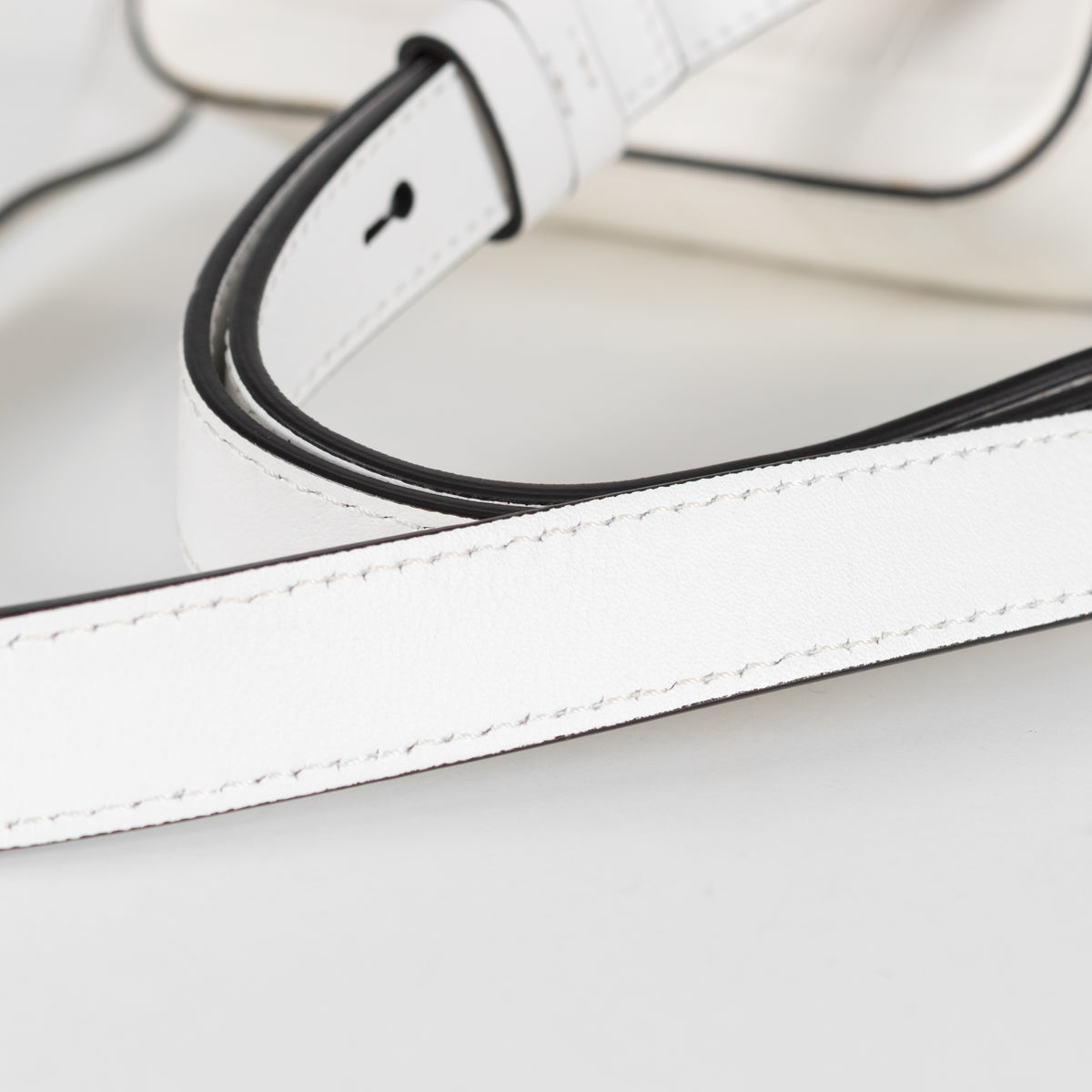 Chloe White Moc Croc Top Handle Crossbody Bag
