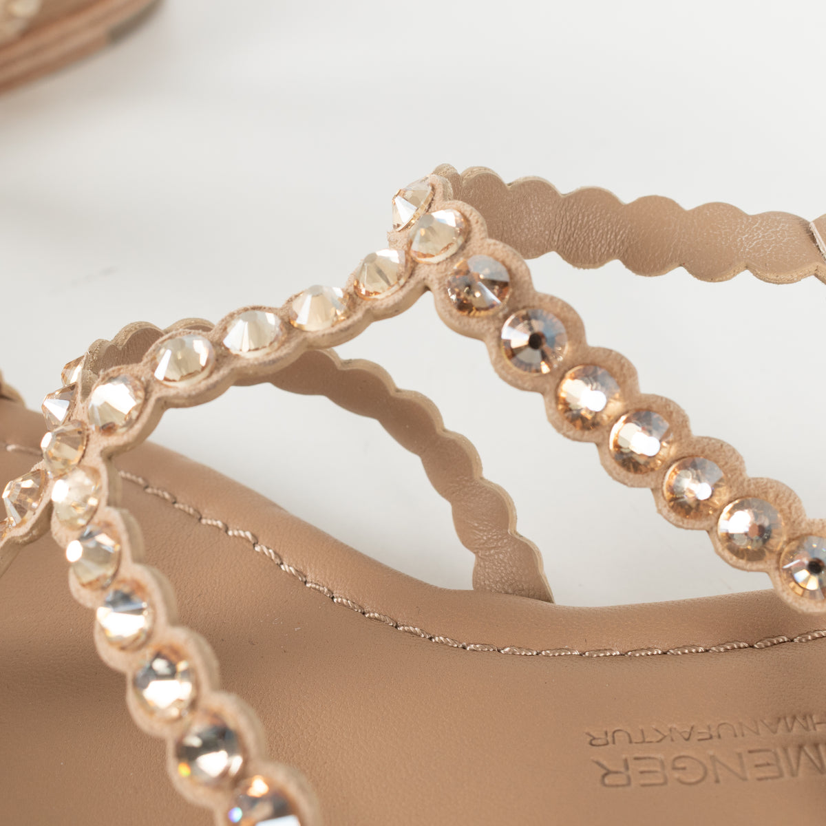 Kennel & Schmenger Beige Crystal Flat Sandals