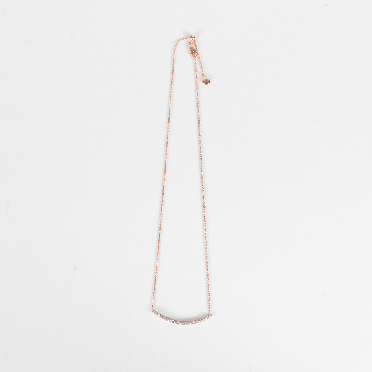 Monica Vinader Skinny Curve 18k Gold & Diamond Necklace