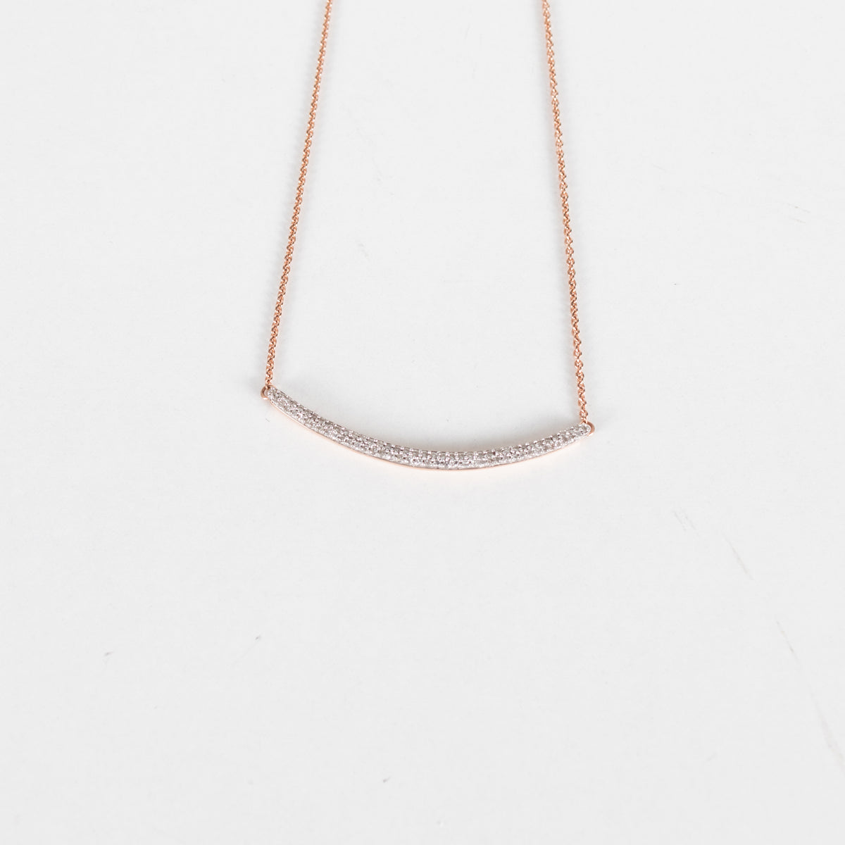 Monica Vinader Skinny Curve 18k Gold & Diamond Necklace