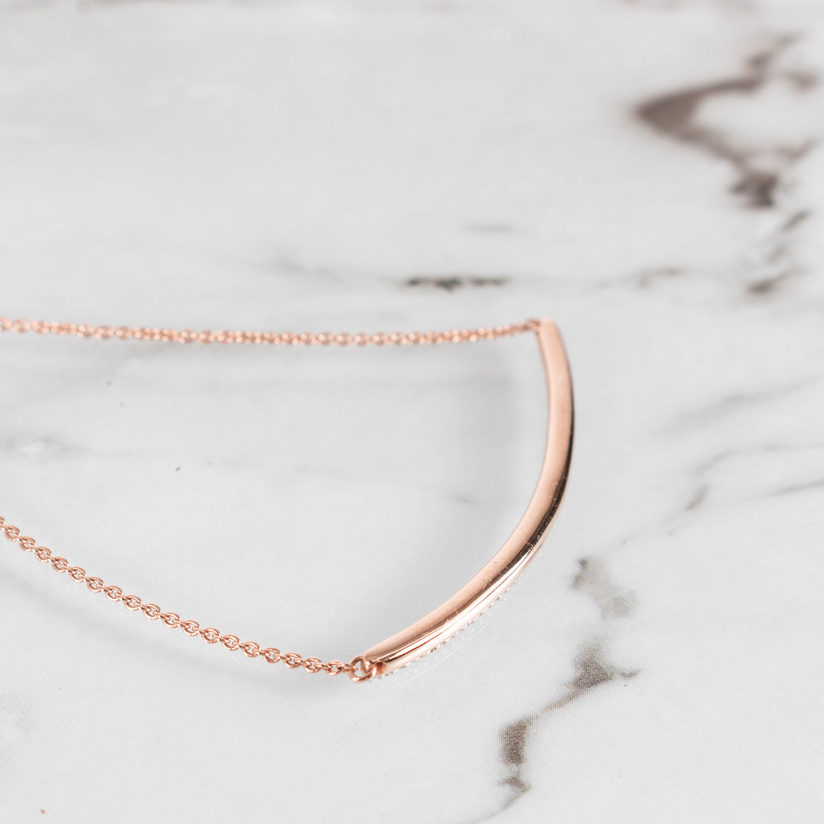 Monica Vinader Skinny Curve 18k Gold & Diamond Necklace