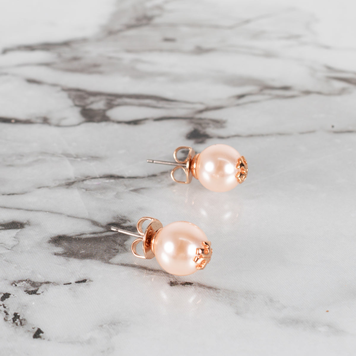 Tory Burch Kira Gold Plated Brass Stud Pearl Earrings