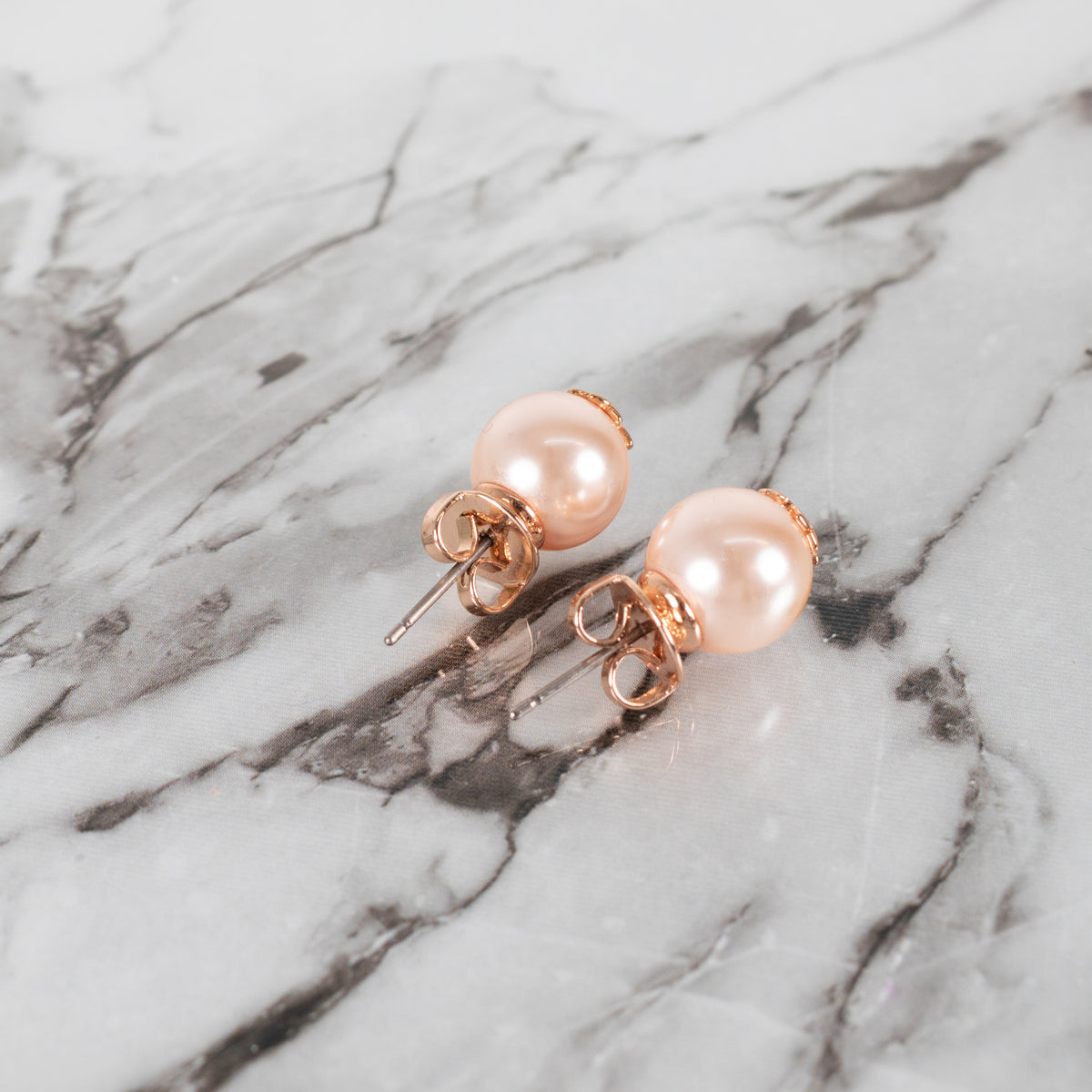Tory Burch Kira Gold Plated Brass Stud Pearl Earrings
