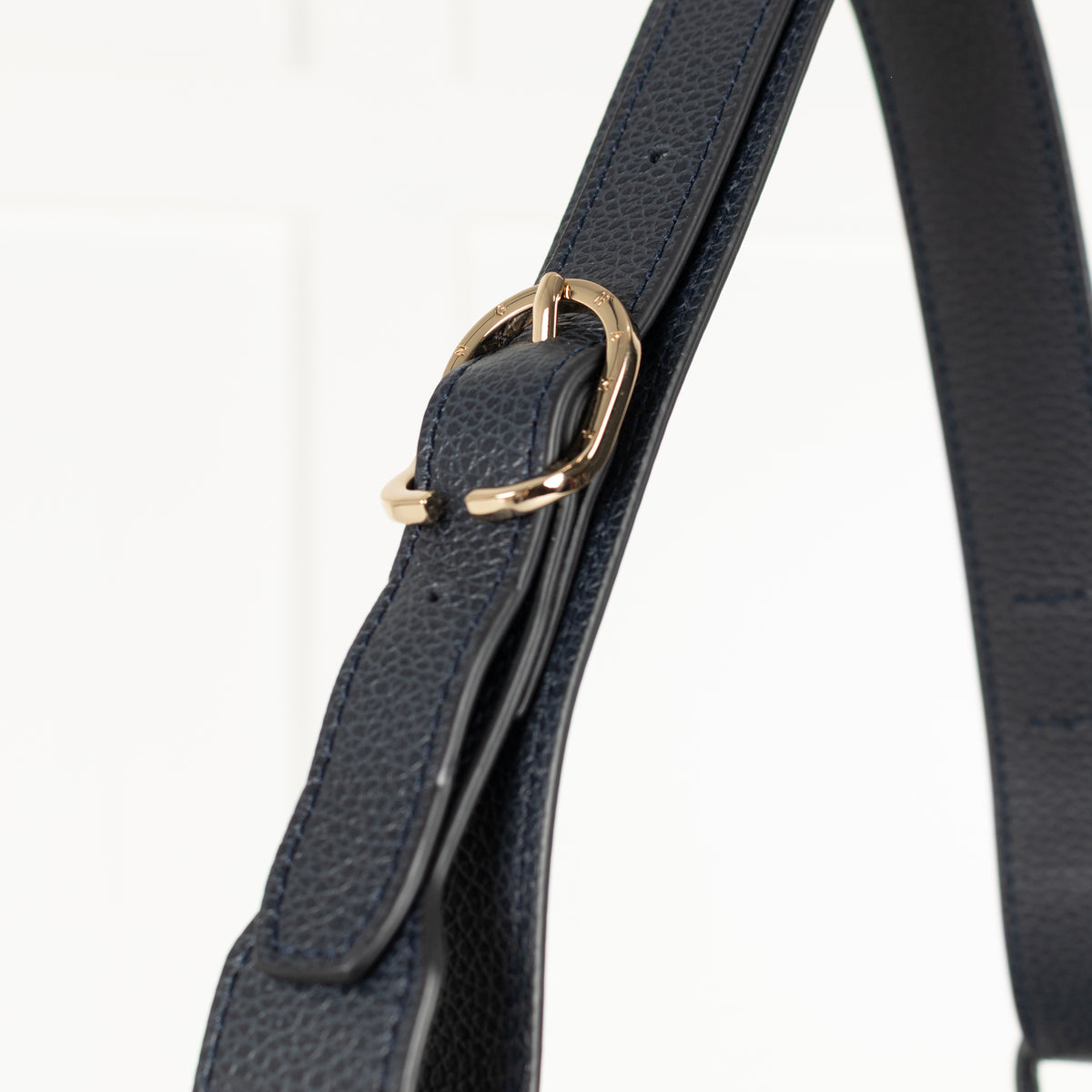 Longchamp Navy Le Foulonne Grained Bag
