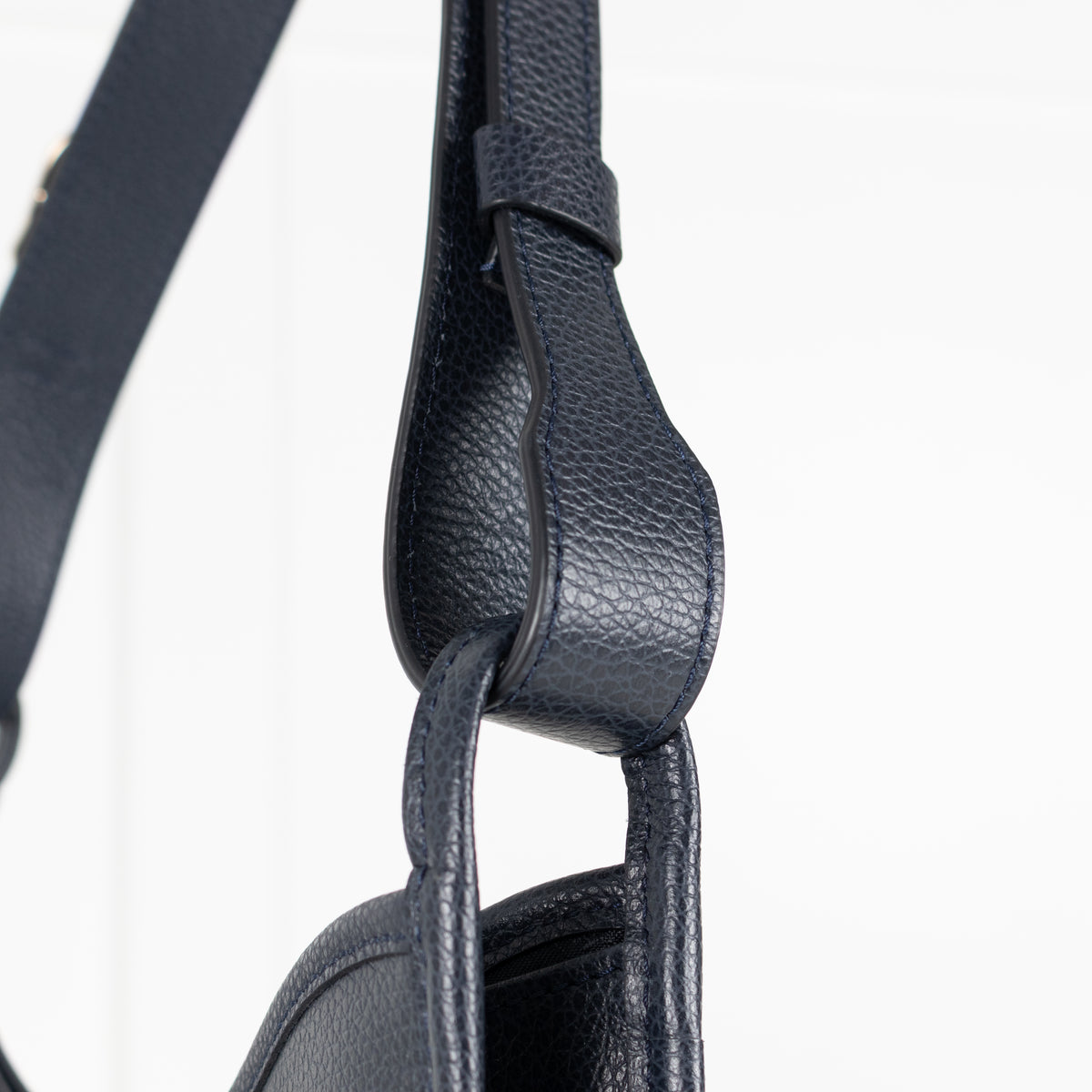 Longchamp Navy Le Foulonne Grained Bag