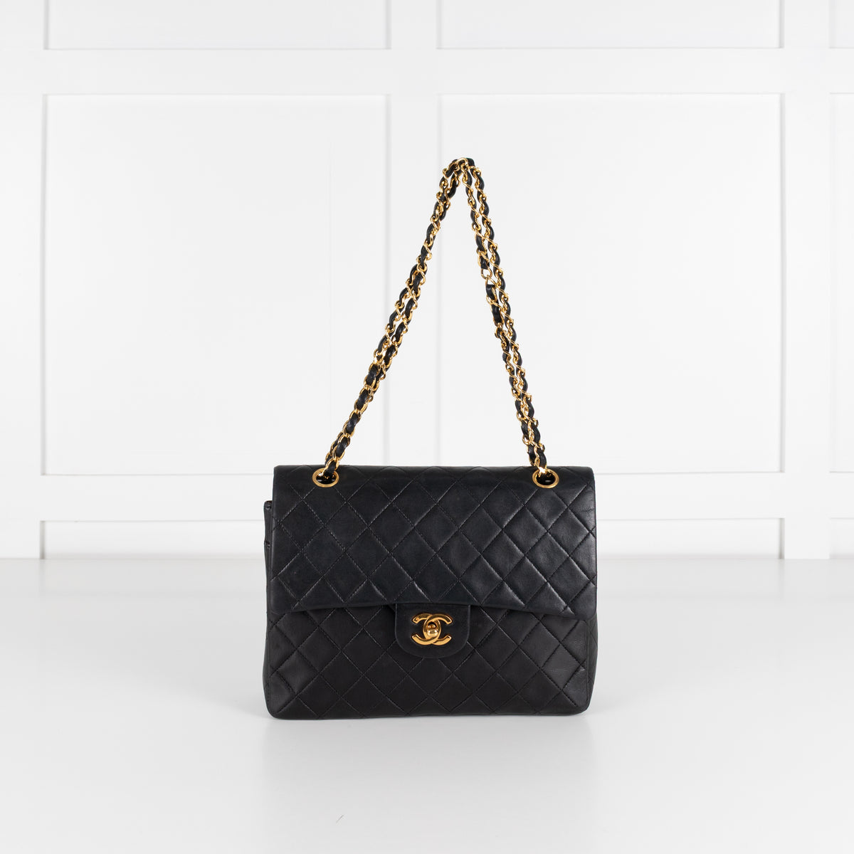 Chanel Vintage Square Black Lambskin Flap Bag