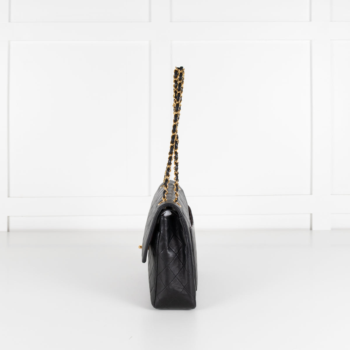 Chanel Vintage Square Black Lambskin Flap Bag