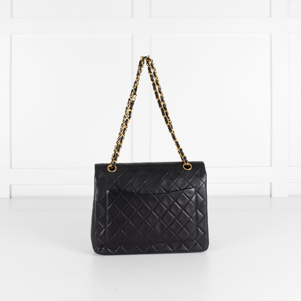Chanel Vintage Square Black Lambskin Flap Bag