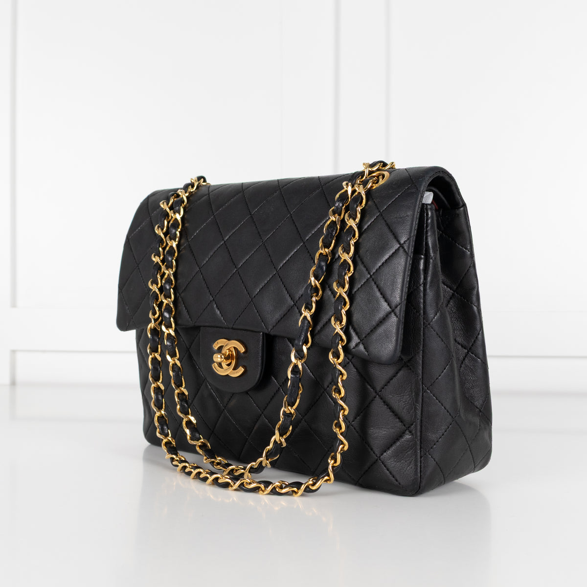 Chanel Vintage Square Black Lambskin Flap Bag