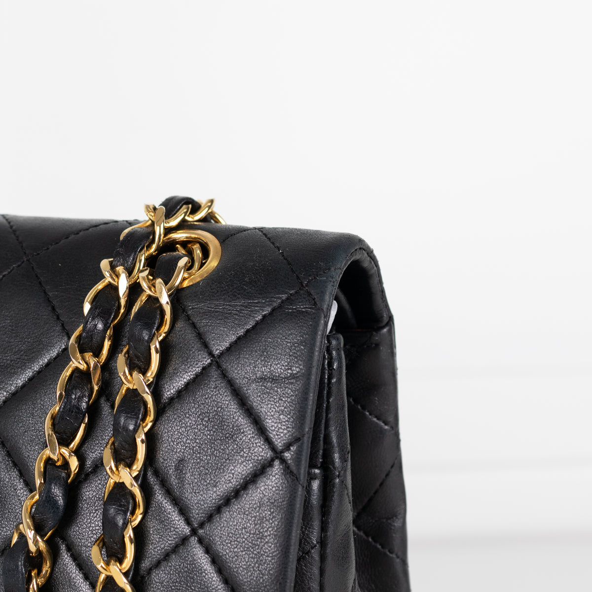 Chanel Vintage Square Black Lambskin Flap Bag