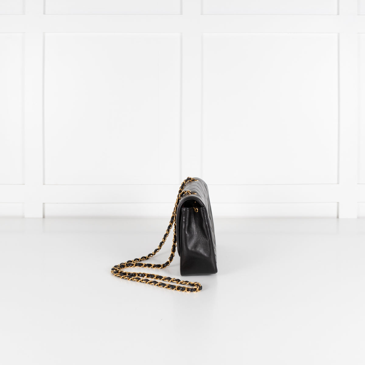 Chanel Black Lambskin Diana Flap Bag Medium Series 2