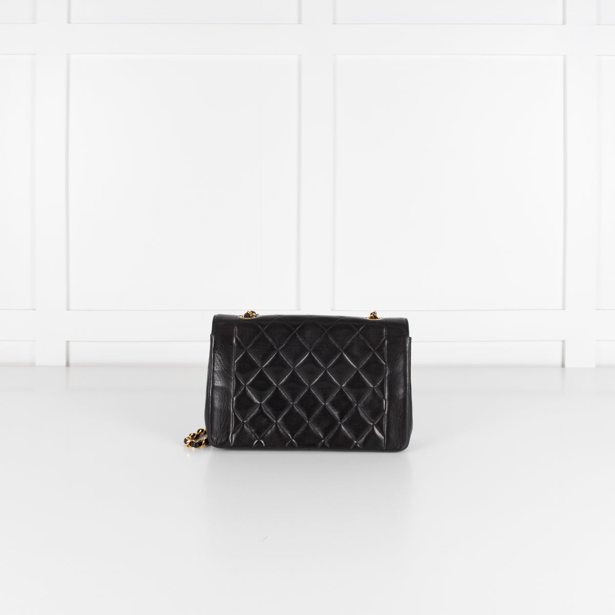 Chanel Black Lambskin Diana Flap Bag Medium Series 2