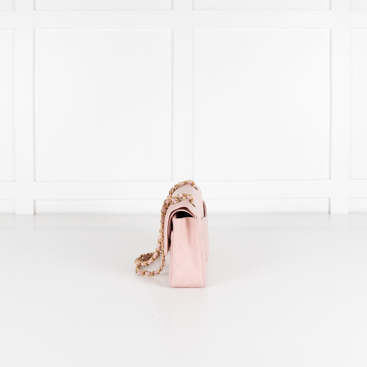 Chanel Pale Pink Medium Double Flap Bag with Brushed Gold Hardware