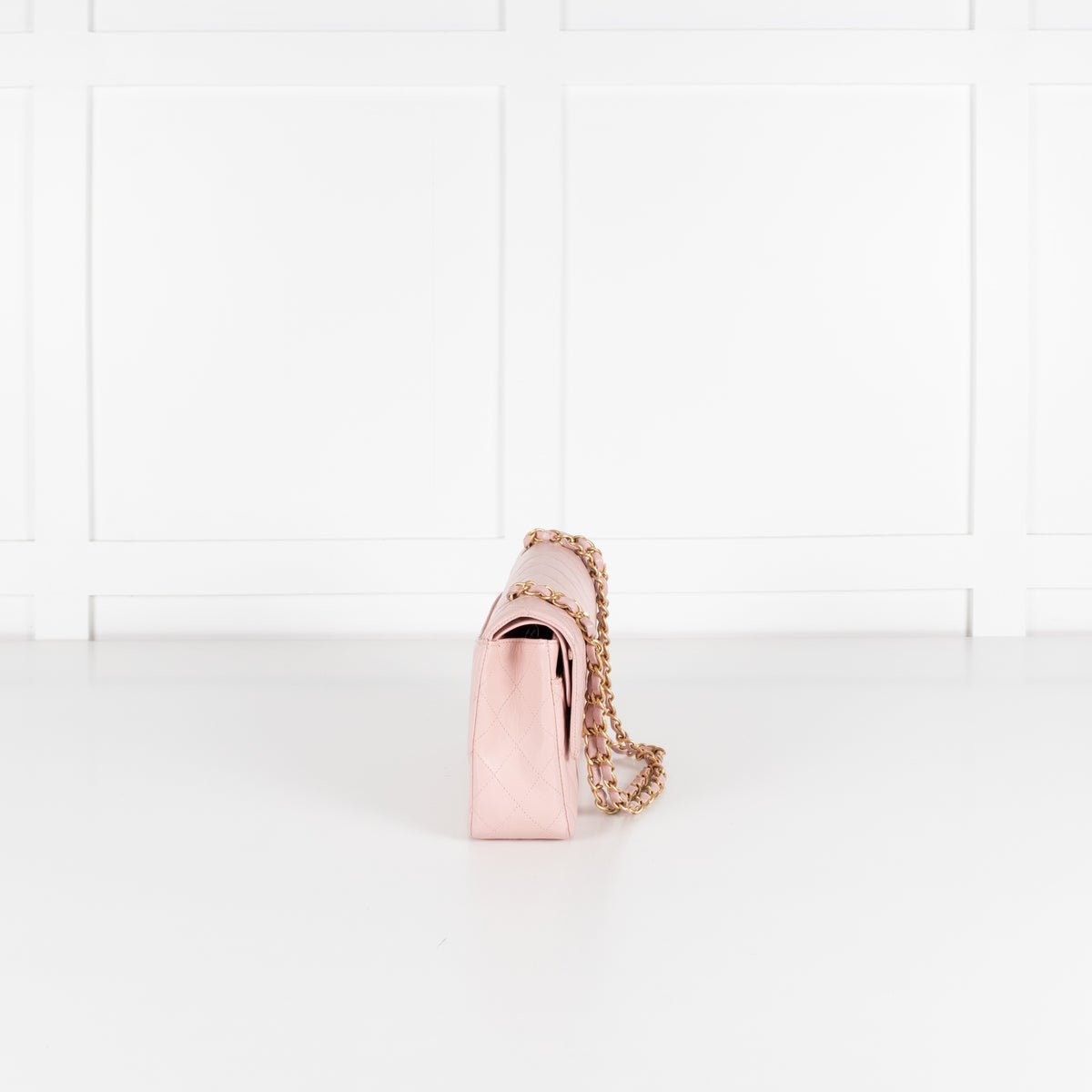 Chanel Pale Pink Medium Double Flap Bag with Brushed Gold Hardware