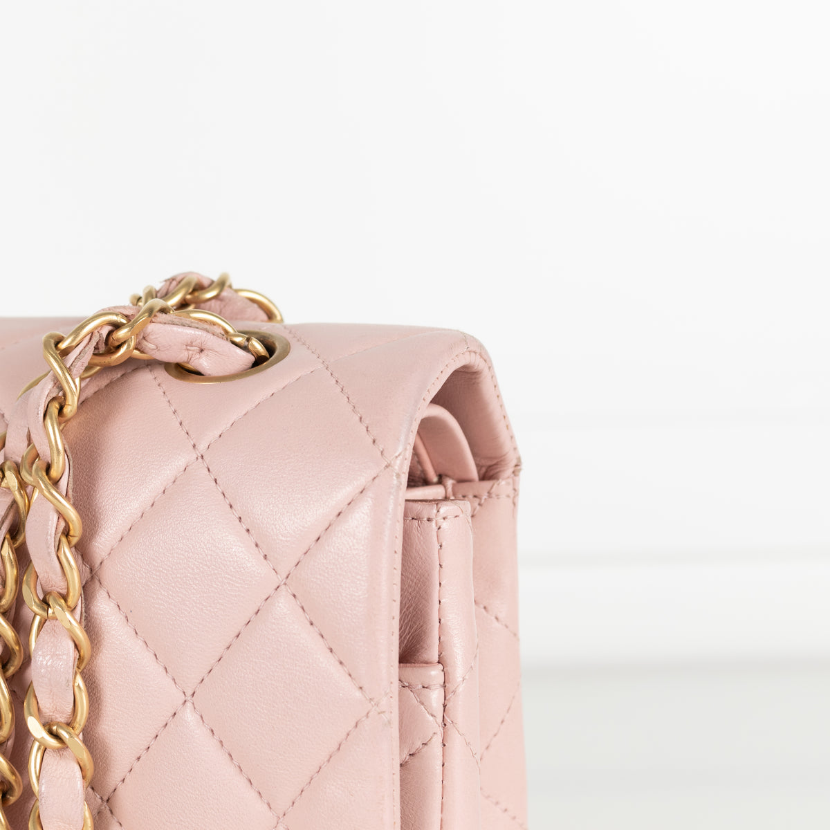 Chanel Pale Pink Medium Double Flap Bag with Brushed Gold Hardware