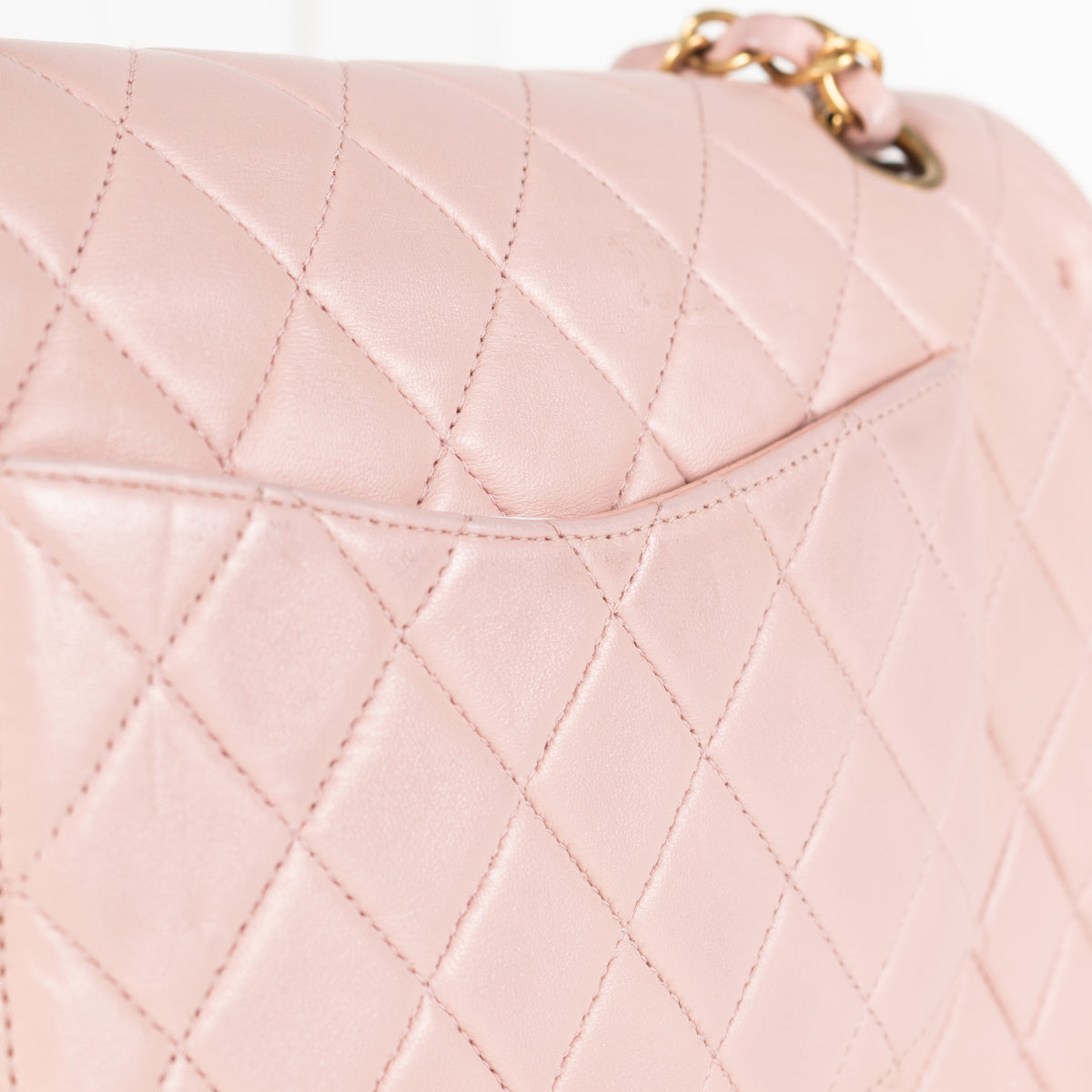 Chanel Pale Pink Medium Double Flap Bag with Brushed Gold Hardware
