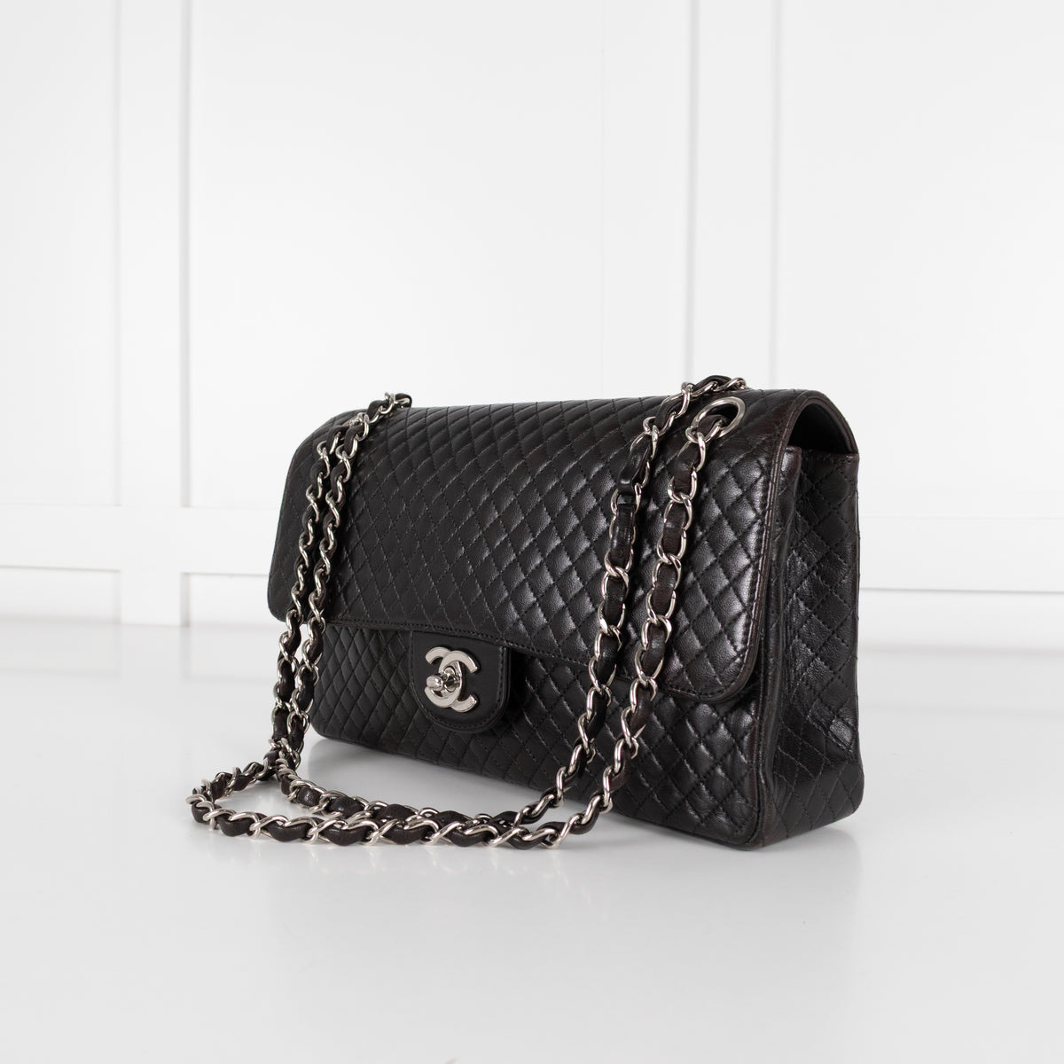 Chanel Black Medium Micro Matelasse Single Flap Bag