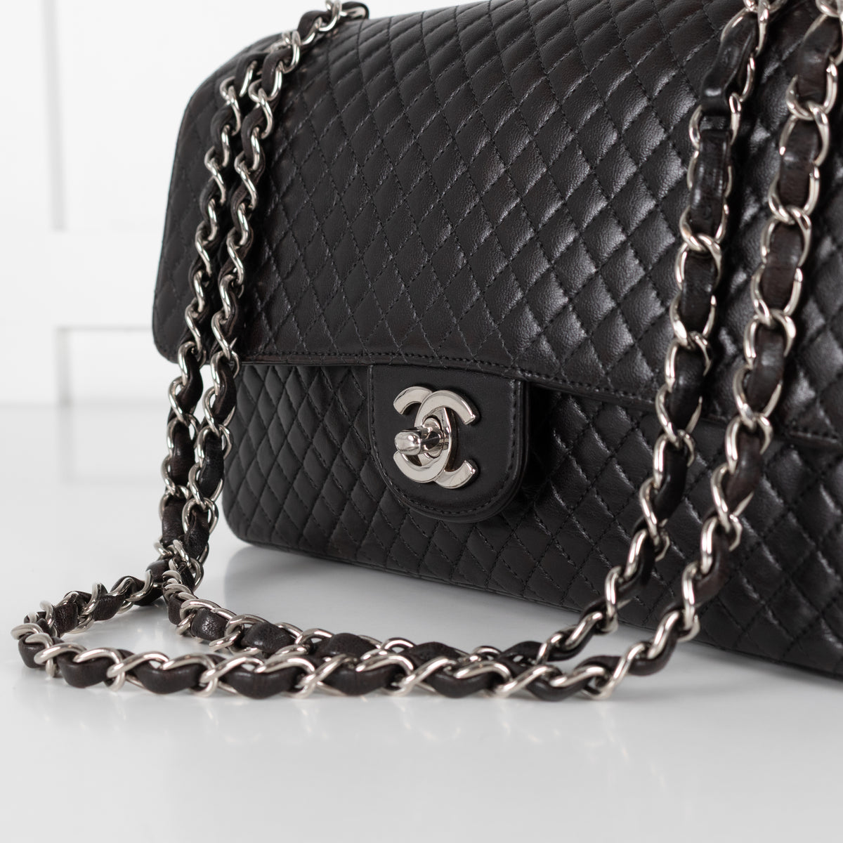 Chanel Black Medium Micro Matelasse Single Flap Bag