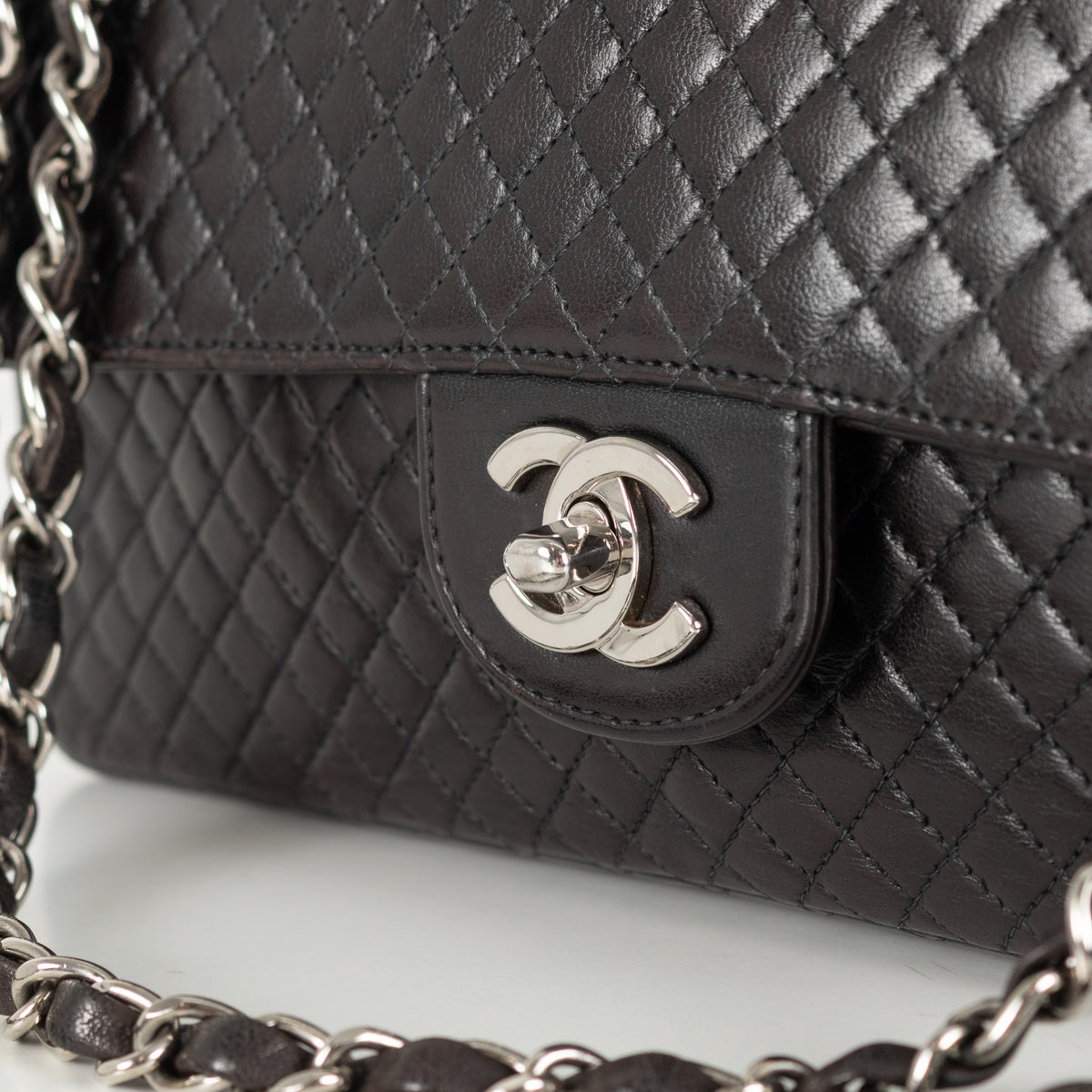 Chanel Black Medium Micro Matelasse Single Flap Bag