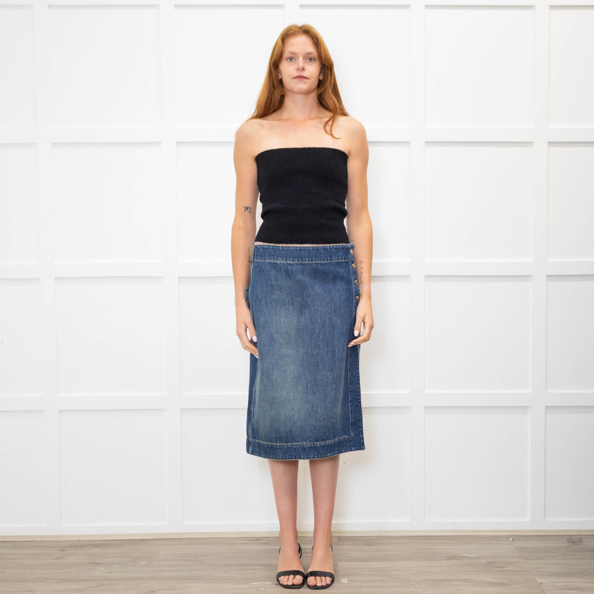 Bottega Veneta Blue Denim Skirt
