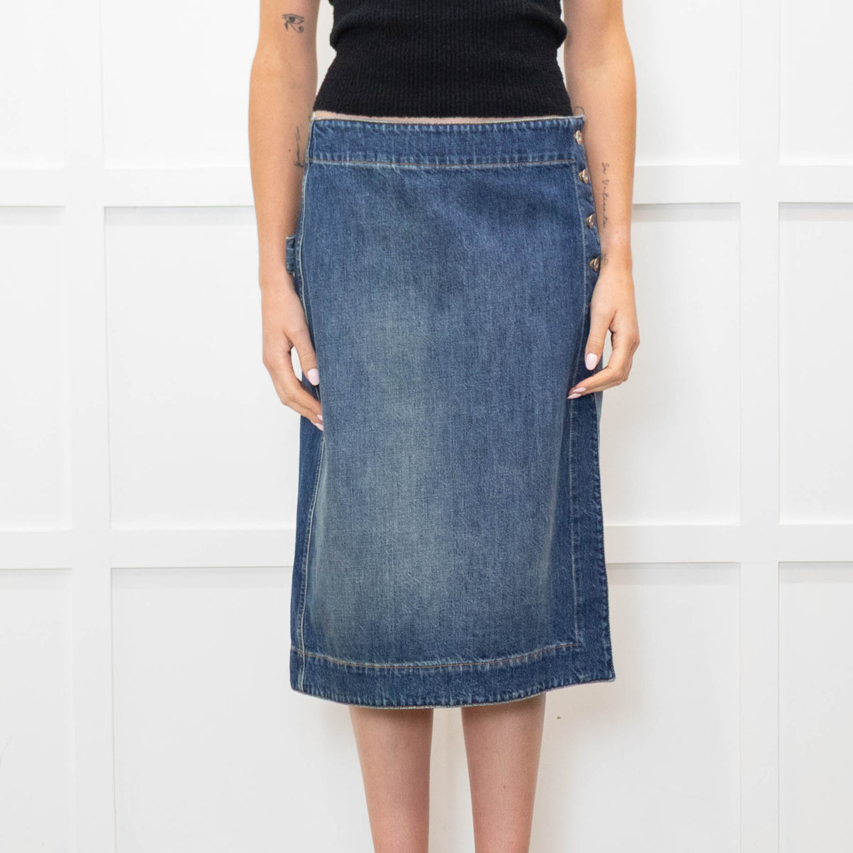Bottega Veneta Blue Denim Skirt