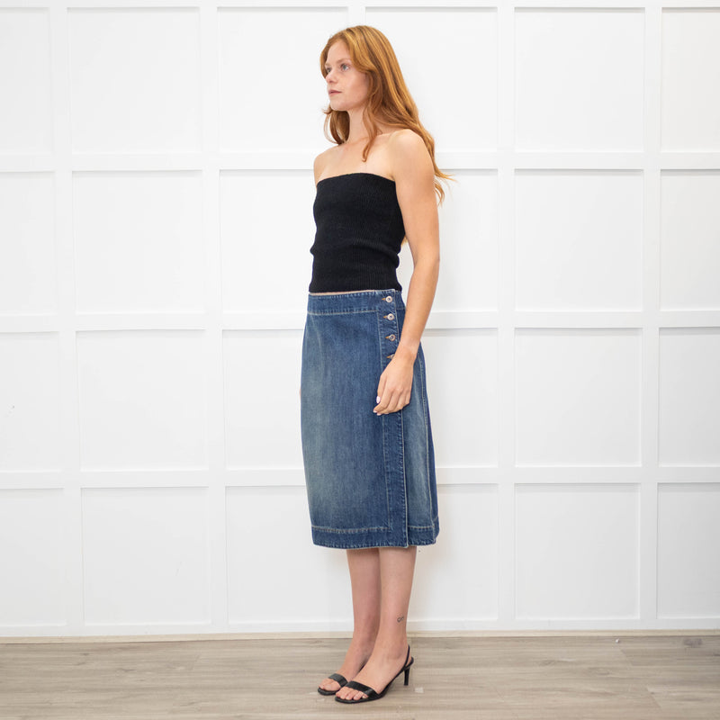 Bottega Veneta Blue Denim Skirt