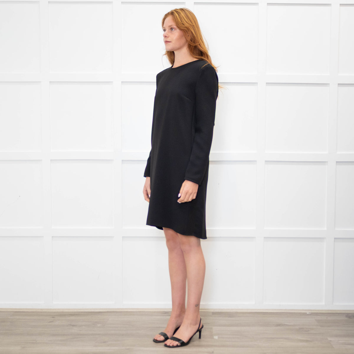 Victoria Victoria Beckham Black Crepe Open Back Tunic Dress