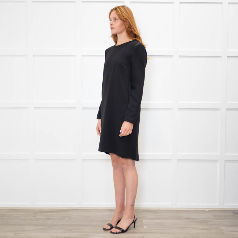 Victoria Victoria Beckham Black Crepe Open Back Tunic Dress