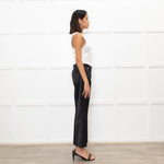 Just Cavalli Black Satin Glitter Logo Detail Trouser Suit
