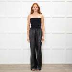 Me + Em Black Leather Jogger Style Trousers