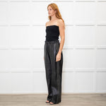 Me + Em Black Leather Jogger Style Trousers