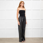 Me + Em Black Leather Jogger Style Trousers