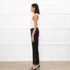 Just Cavalli Black Satin Glitter Logo Detail Trouser Suit