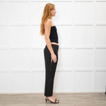 Me + Em Black Trousers with Side Stripe