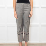 Monse Grey Check Contrast Turn Up Crop Trousers