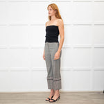 Monse Grey Check Contrast Turn Up Crop Trousers