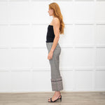 Monse Grey Check Contrast Turn Up Crop Trousers