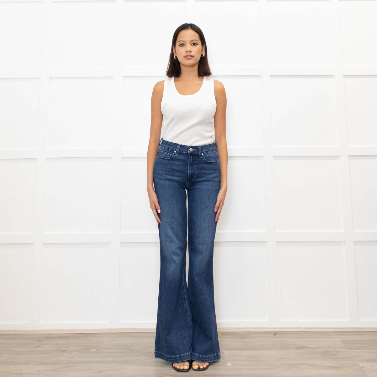 Paige Blue Denim Genevieve Flared Jeans