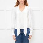 Me + Em White Top With Tie Neck