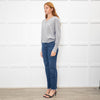 Kinross Cashmere Grey V Neck Sweater With Diamante