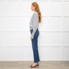 Kinross Cashmere Grey V Neck Sweater With Diamante